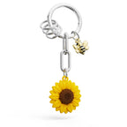 Schlüsselanhänger mit Sonnenblumen- und Bienenanhänger