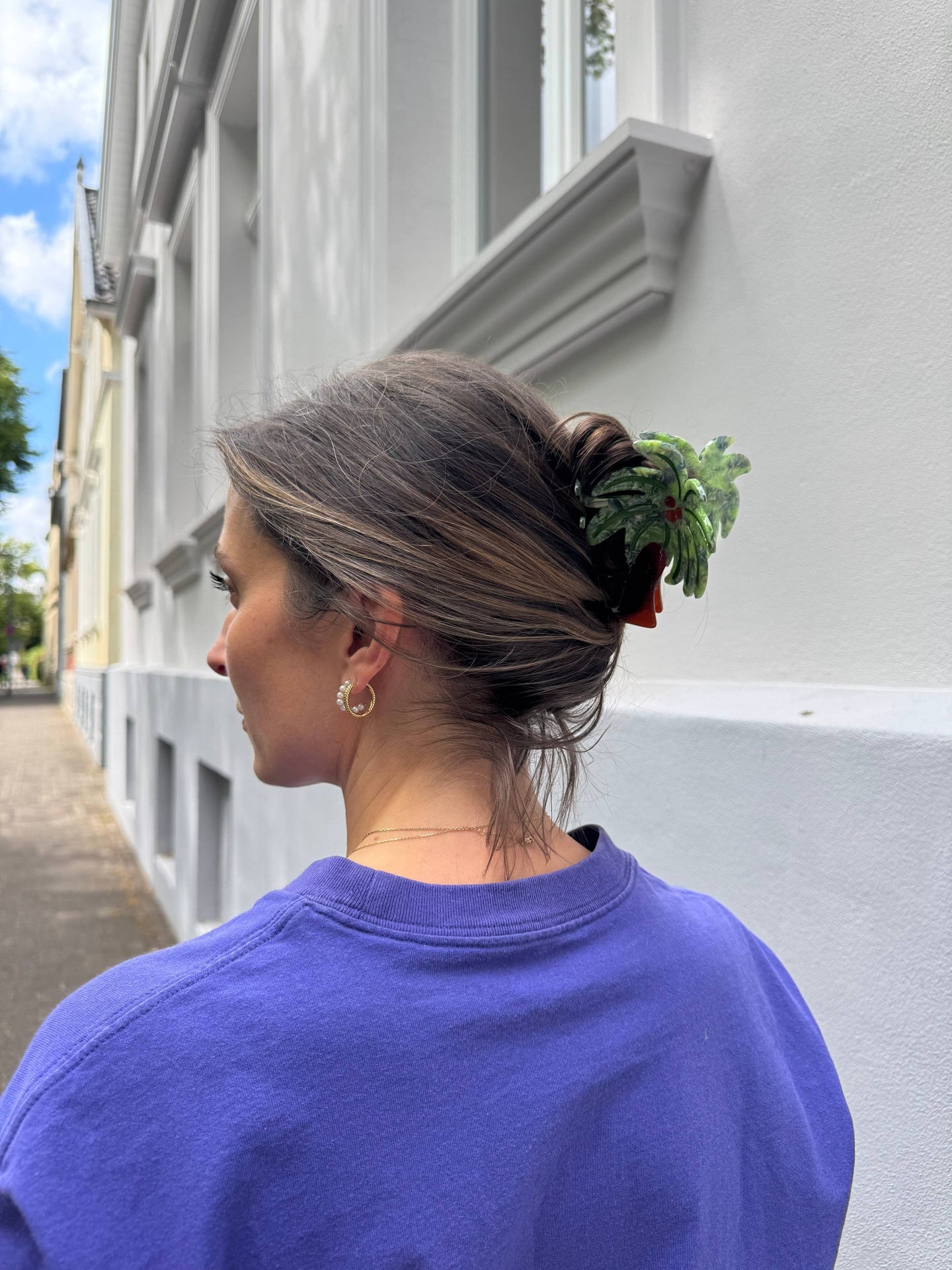 Haarspange mit Palmenmotiv