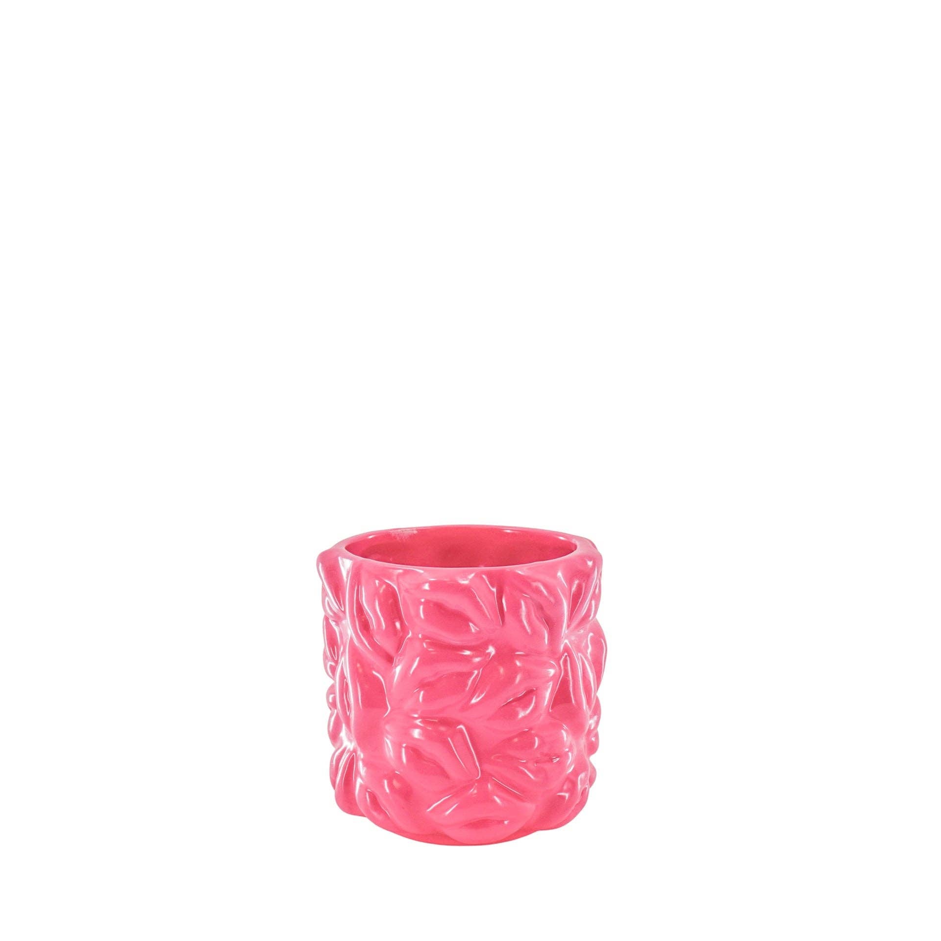 Pot - Bisous - Céramique - Rose Néon - 11x11x11,5cm | Design-lahjat ja sisustustuotteet