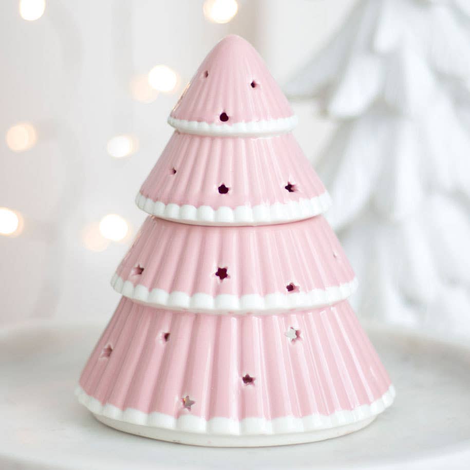 Brûleur à Huile Sapin de Noël Rose | Design e regali originali
