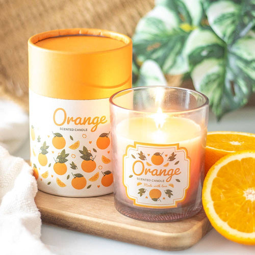 Orange scented candle
