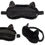 Masque de sommeil peluche – chat noir