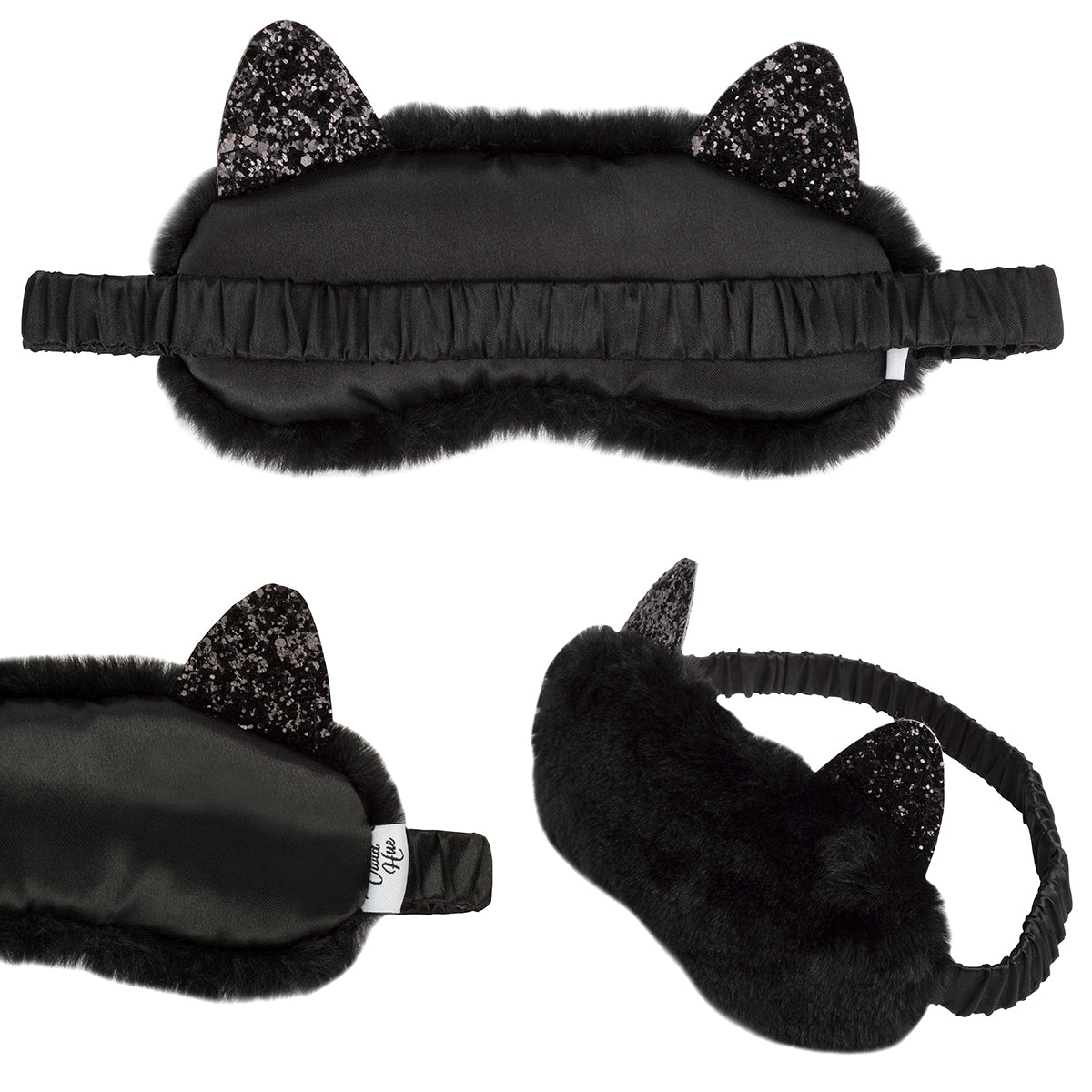 Masque de sommeil peluche – chat noir