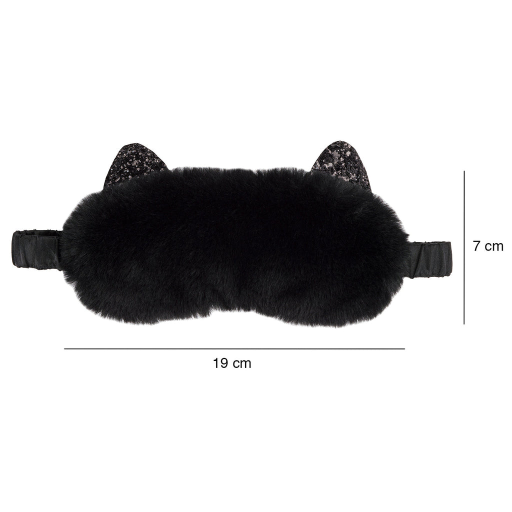 Masque de sommeil peluche – chat noir