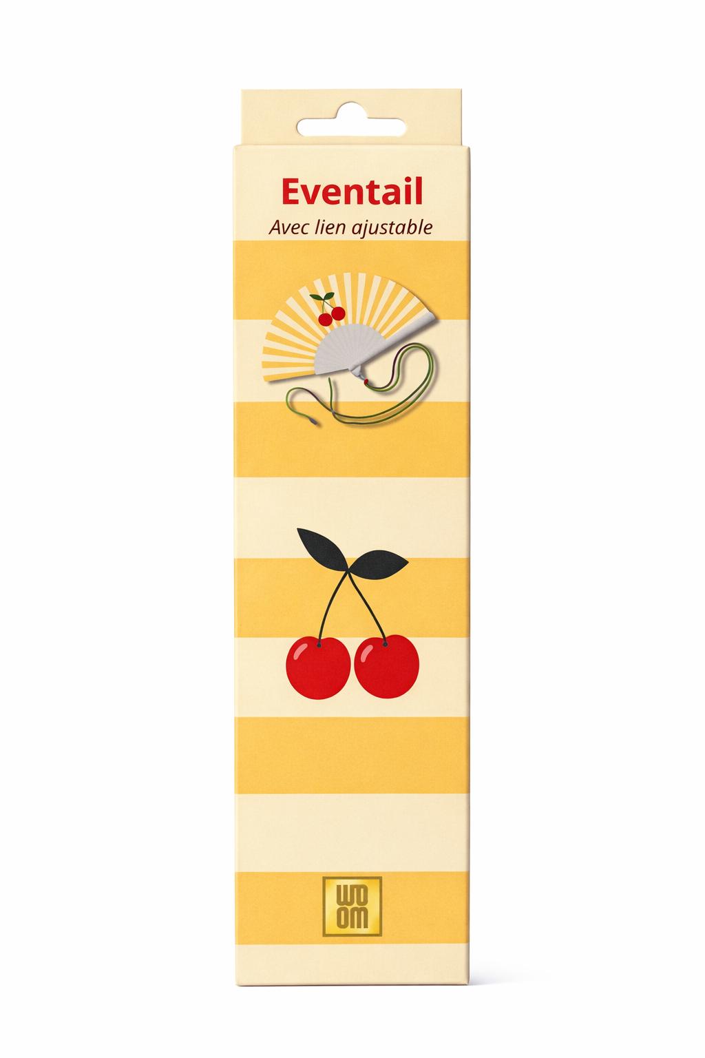 Eventail avec bandoulière – Cerise