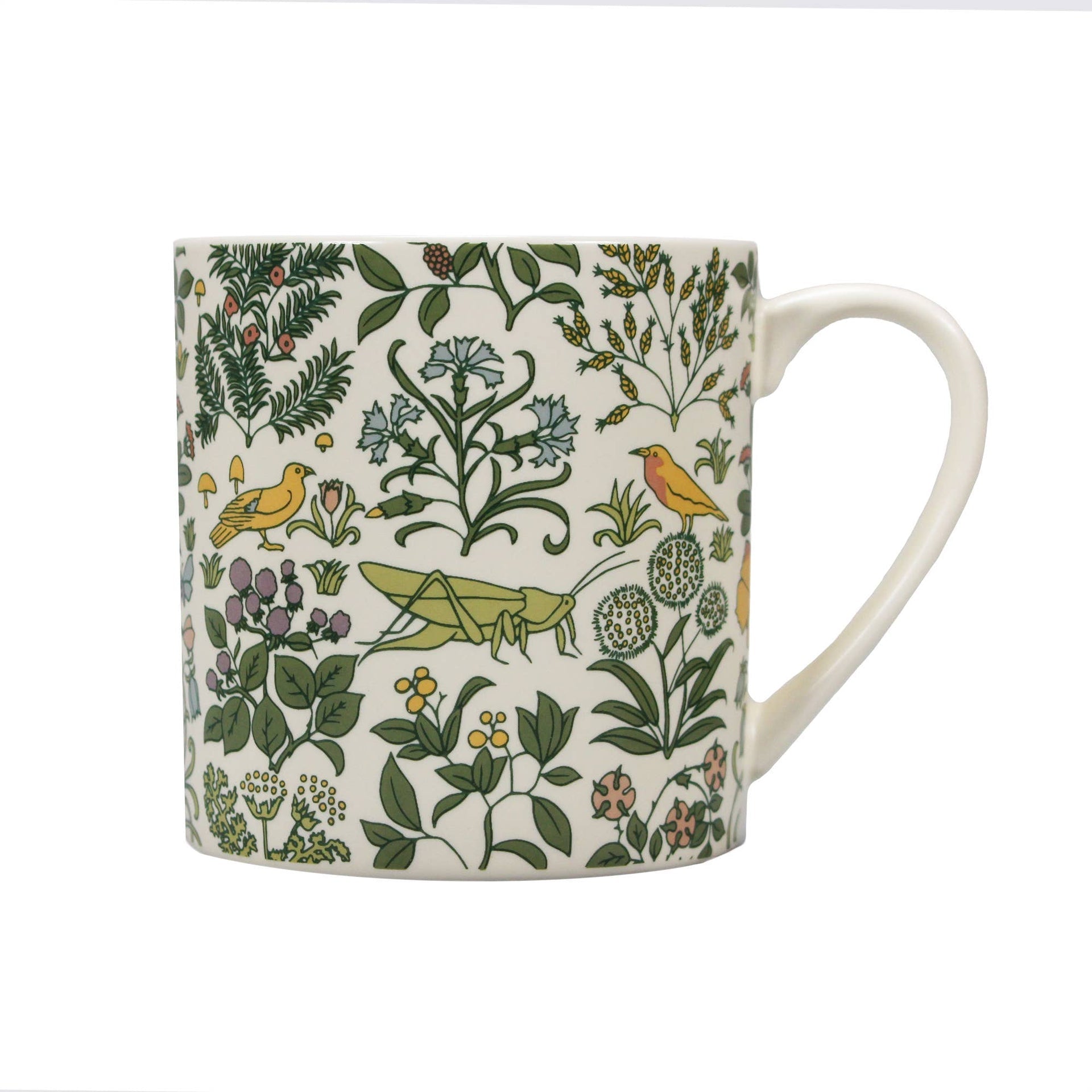 Voysey Botanical Wildlife Ceramic Mug Cream