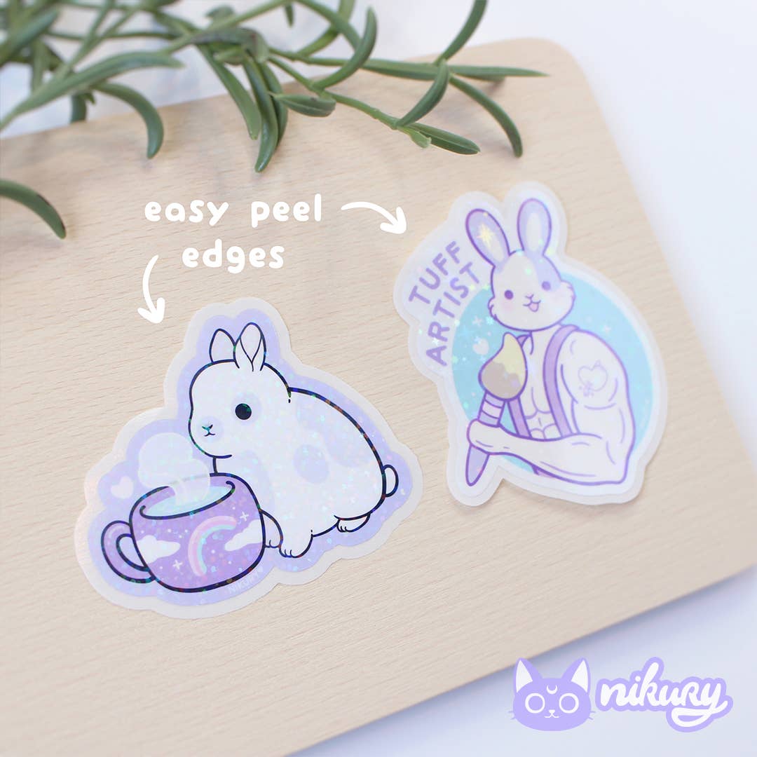 "Tuff Artist" Painter Rabbit Stickers