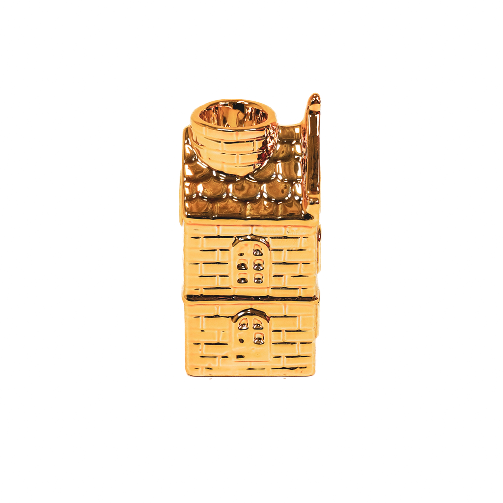 Bougeoir - Maison - Céramique - Doré - 6x5,5x11cm | Objetos de diseño y regalos originales