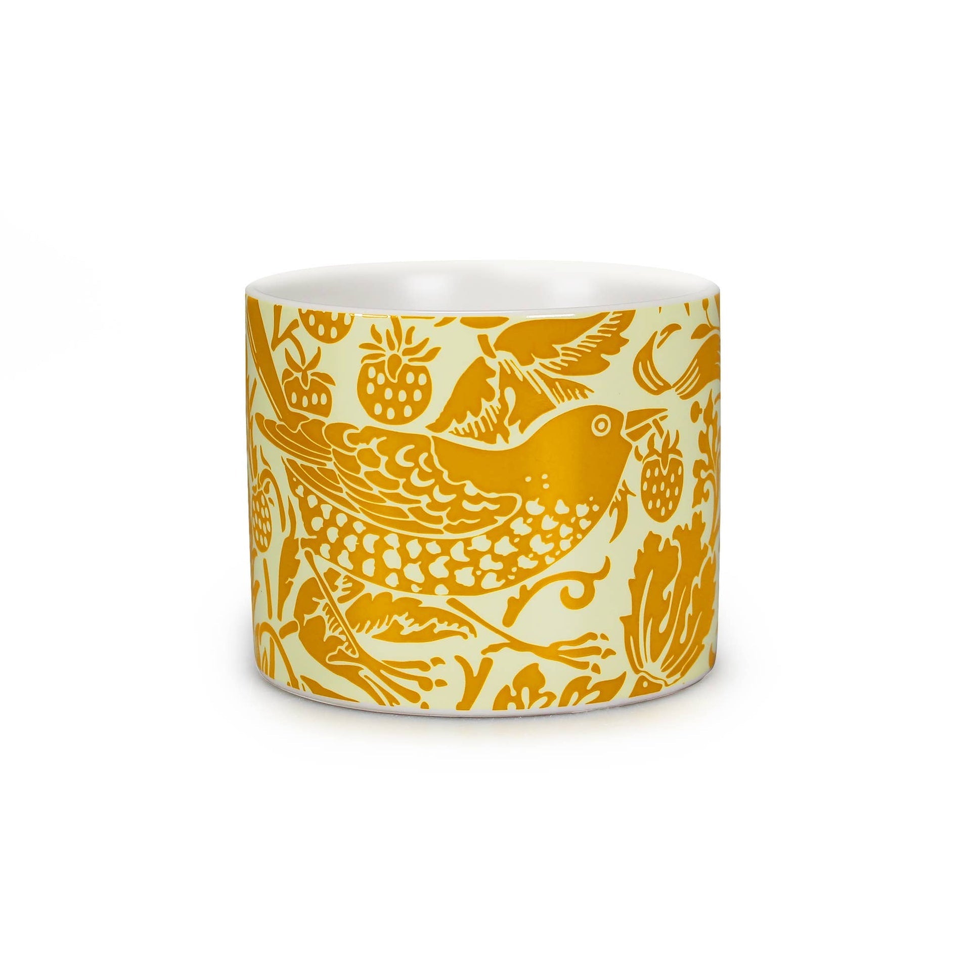Pot céramique William Morris - Strawberry Thief jaune