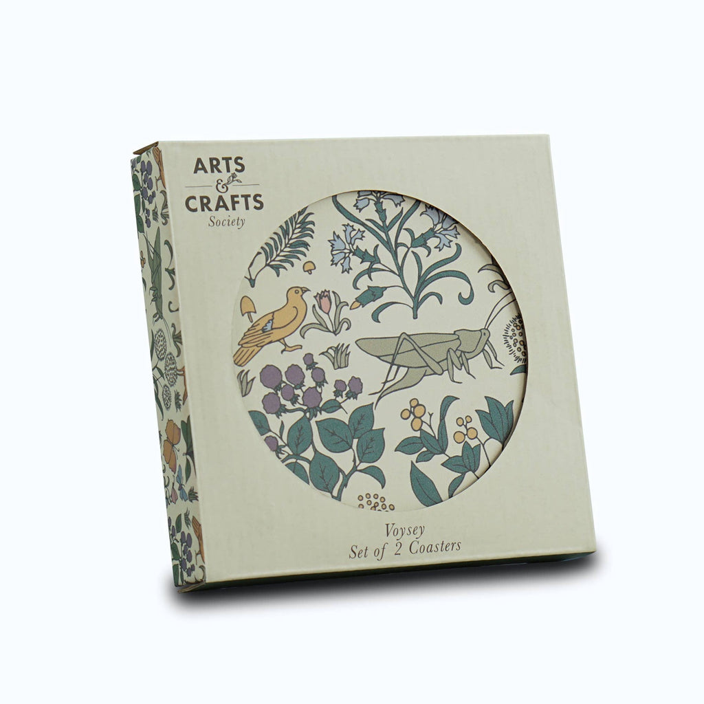 Ceramic Coaster Voysey Botanical Garden Fauna and Flora