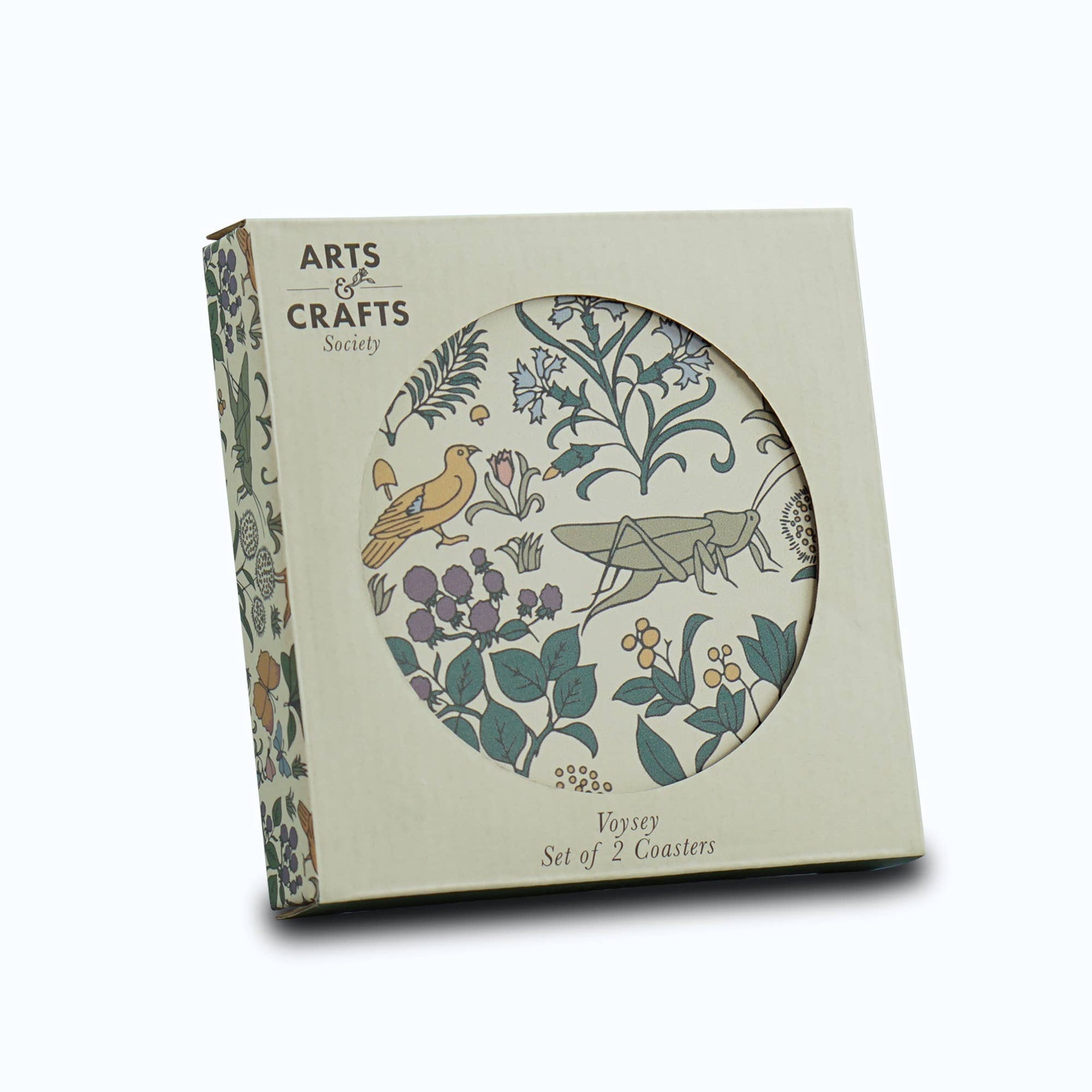 Ceramic Coaster Voysey Botanical Garden Fauna and Flora