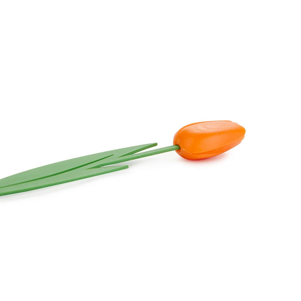 Lesezeichen mit orangefarbenem Tulpenmotiv