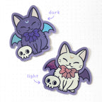 autocollants glitter chat chauve souris meowgical nikury 