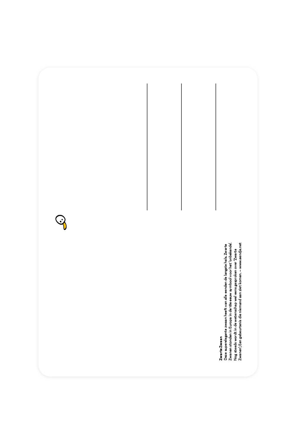 Postkarte mit schwarzem Schwan