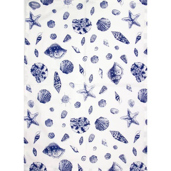 Torchon à motifs coquillages, 71 x 51 cm