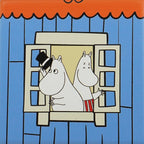 Set of 4 Moomin ceramic coasters - house