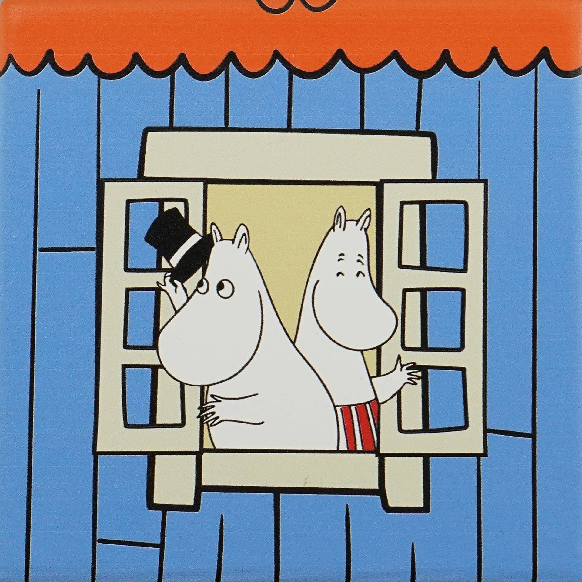 Set of 4 Moomin ceramic coasters - house