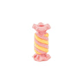 Bougeoir - Bonbon Toffee - Céramique - Rose/Jaune - 7,5x7,5x13 cm
