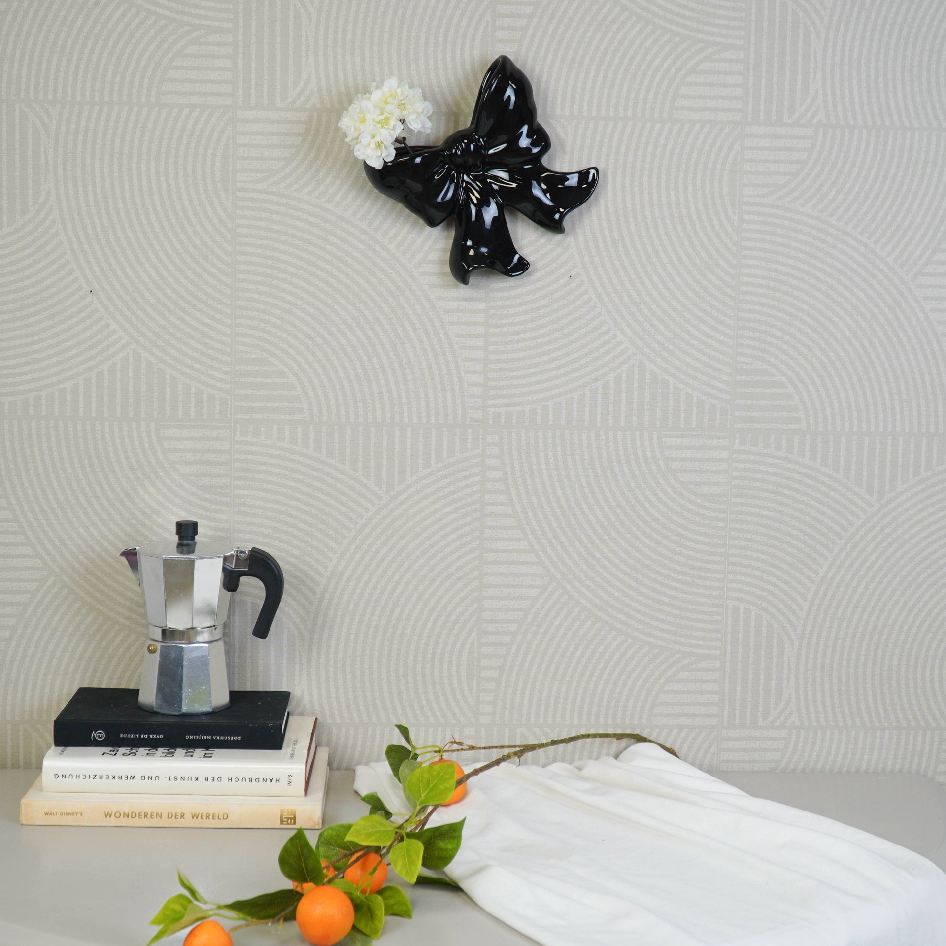 Vase mural- Vase Bol- Céramique- Noir- 19x18,5x5,5 cm | Designproducten en originele cadeaus