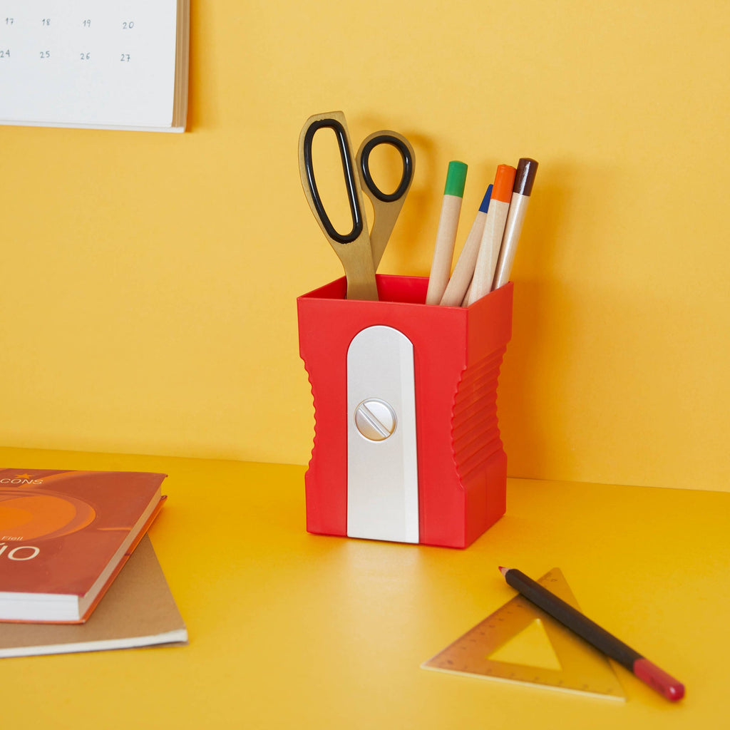 Porte-crayons Taille-crayon rouge