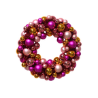 Weihnachtskranz - Christbaumkugeln - Rosa/Orange