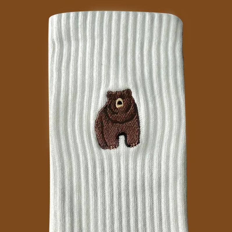 Chaussettes brodées ours – vue 3