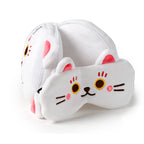 Coussin de voyage rond en peluche Relaxeazzz Chat Chanceux