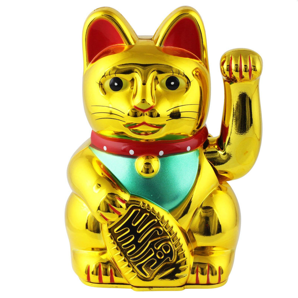 Chat chanceux blanc 13cm