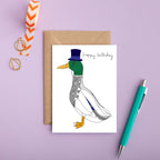 Herr Mallard "Happy Birthday" Geburtstagskarte
