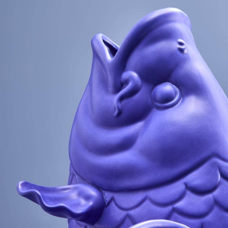 Sculpture/Vase Blubb, Matte blue sandstone, 35 x 30 x 44 cm
