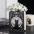 Vase en forme de livre de magie du chat noir