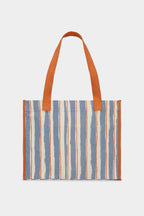 Sac cabas Claude Rayures orange et bleu