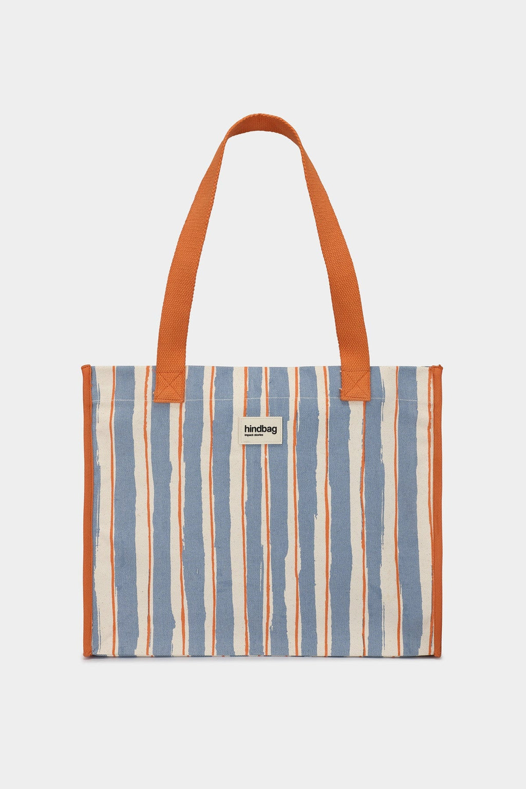 Sac cabas Claude Rayures orange et bleu