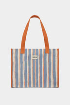 Sac cabas Claude Rayures orange et bleu