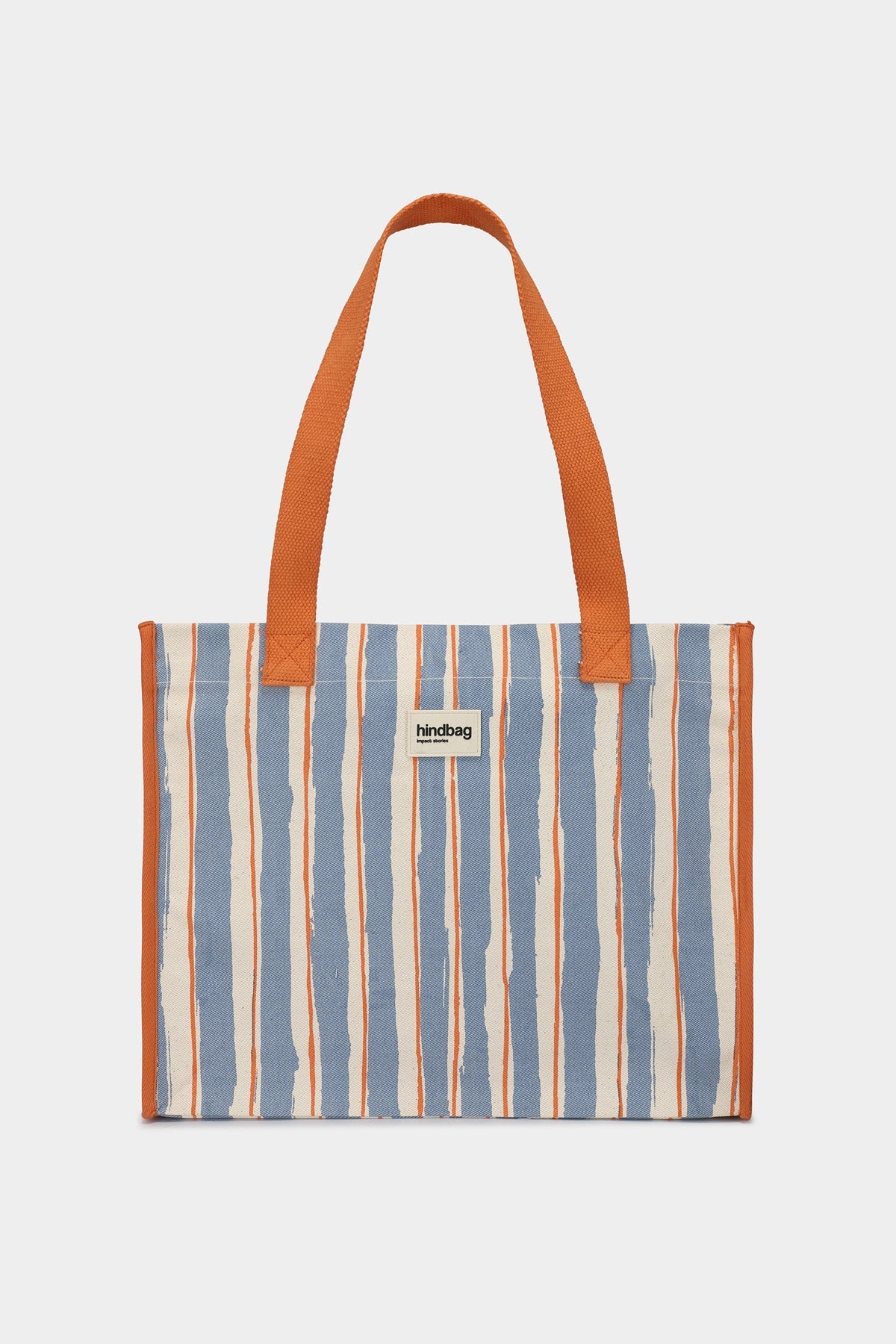 Sac cabas Claude Rayures orange et bleu