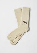 Chaussettes brodées BePets Teckel Beige – Besocks