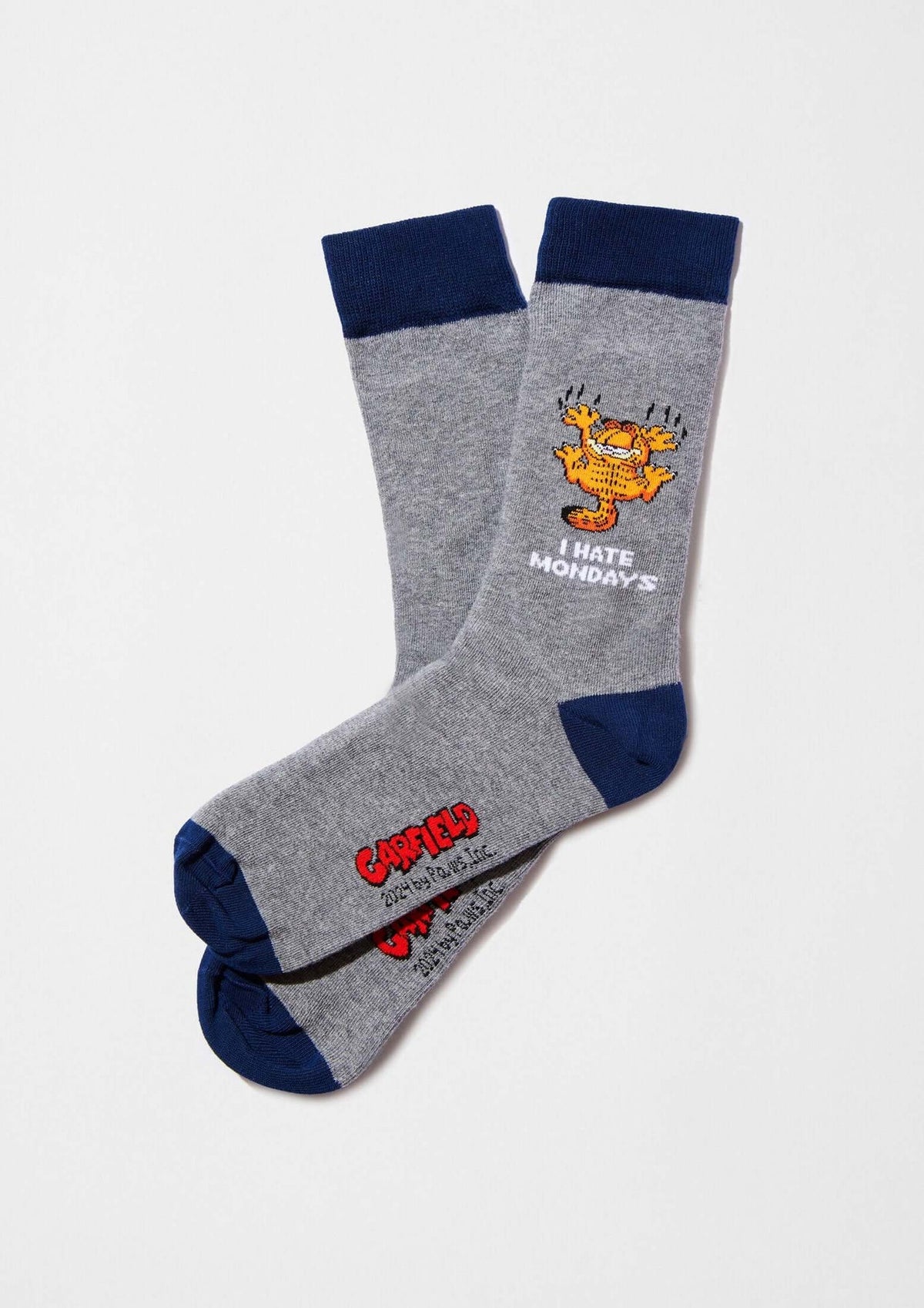 Chaussettes BeGarfield Hate Mondays Gris – Besocks