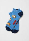 Chaussettes courtes BeGarfield Faces Bleu – Besocks