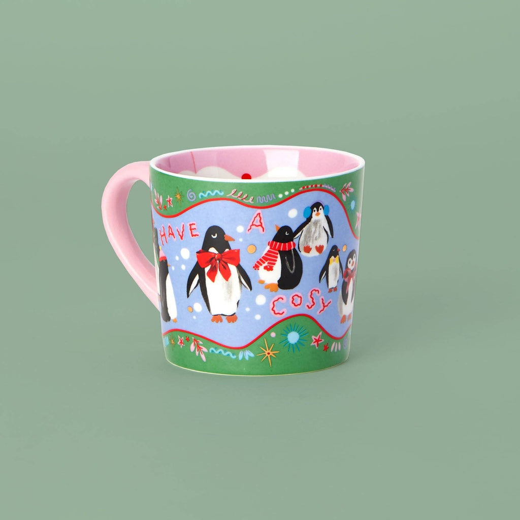 Weihnachtsbecher mit Pinguin-Motiv