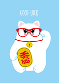 Carte Postale Chat Chanceux « Good Luck » | Design e regali originali
