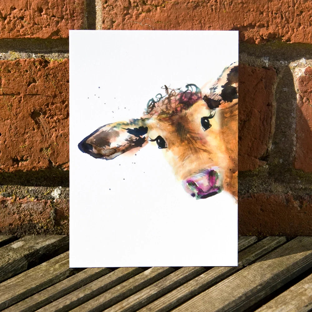 carte postale aquarelle vache kate moby 44202316