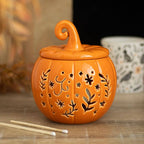 Diffuseur d'huile et chauffe-cire citrouille folk orange pour Halloween