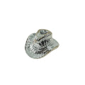 Kerzenständer – Cowboyhut – Keramik – Silber – 13,5 x 11 x 7 cm