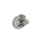 Kerzenständer – Cowboyhut – Keramik – Silber – 13,5 x 11 x 7 cm