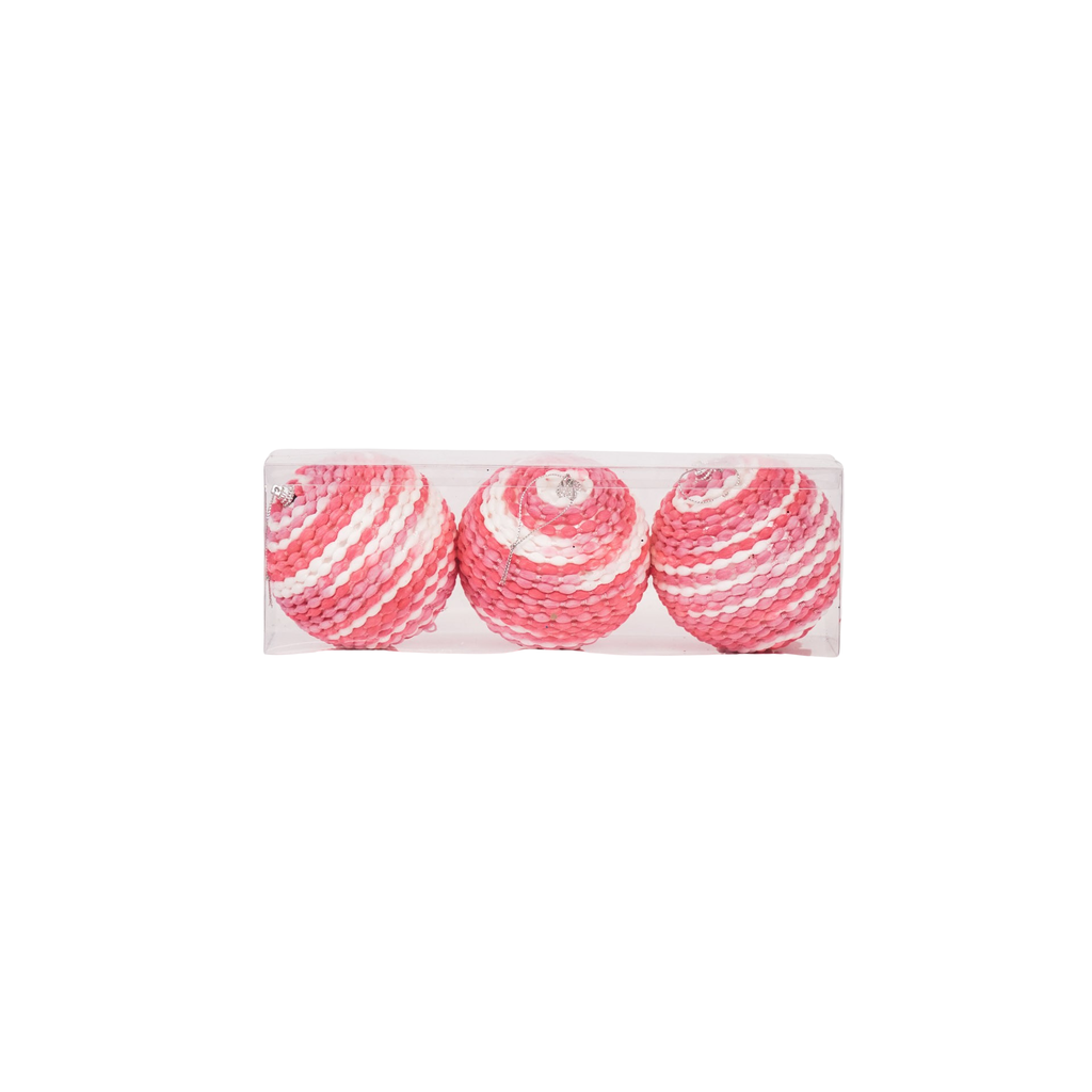 Cintres de Noël, boules de Noël, mousse, rose fluo, S3, 8 cm | Design e regali originali