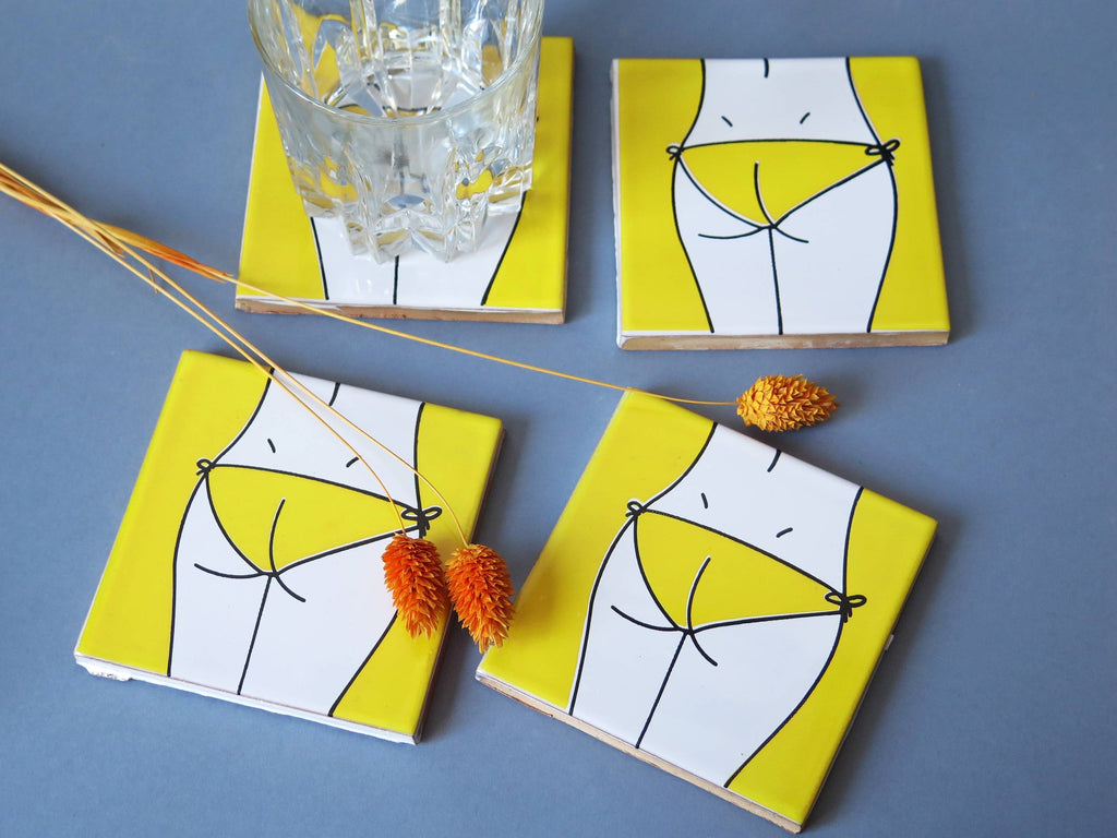 Keramikuntersetzer im Bikini-Design
