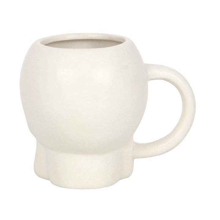 Mug en forme de crâne blanc mat