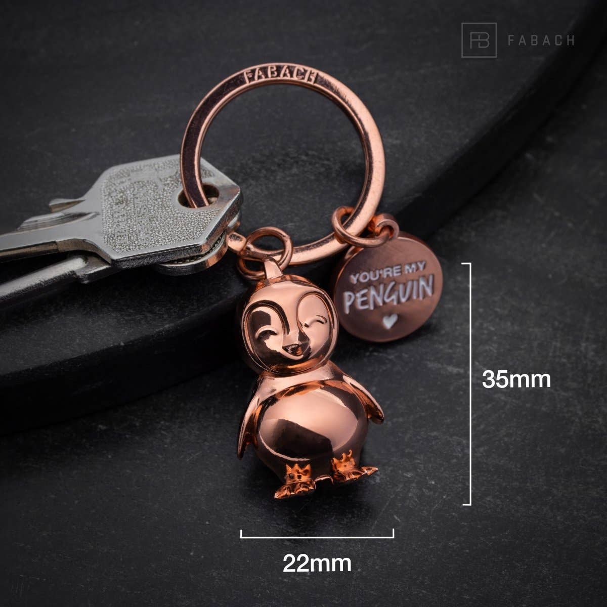 Oggetto regalo di design – porte cles pingouin tu es mon pingouin fabach 