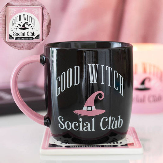 Good Witches Social Club Cup and Coaster Set