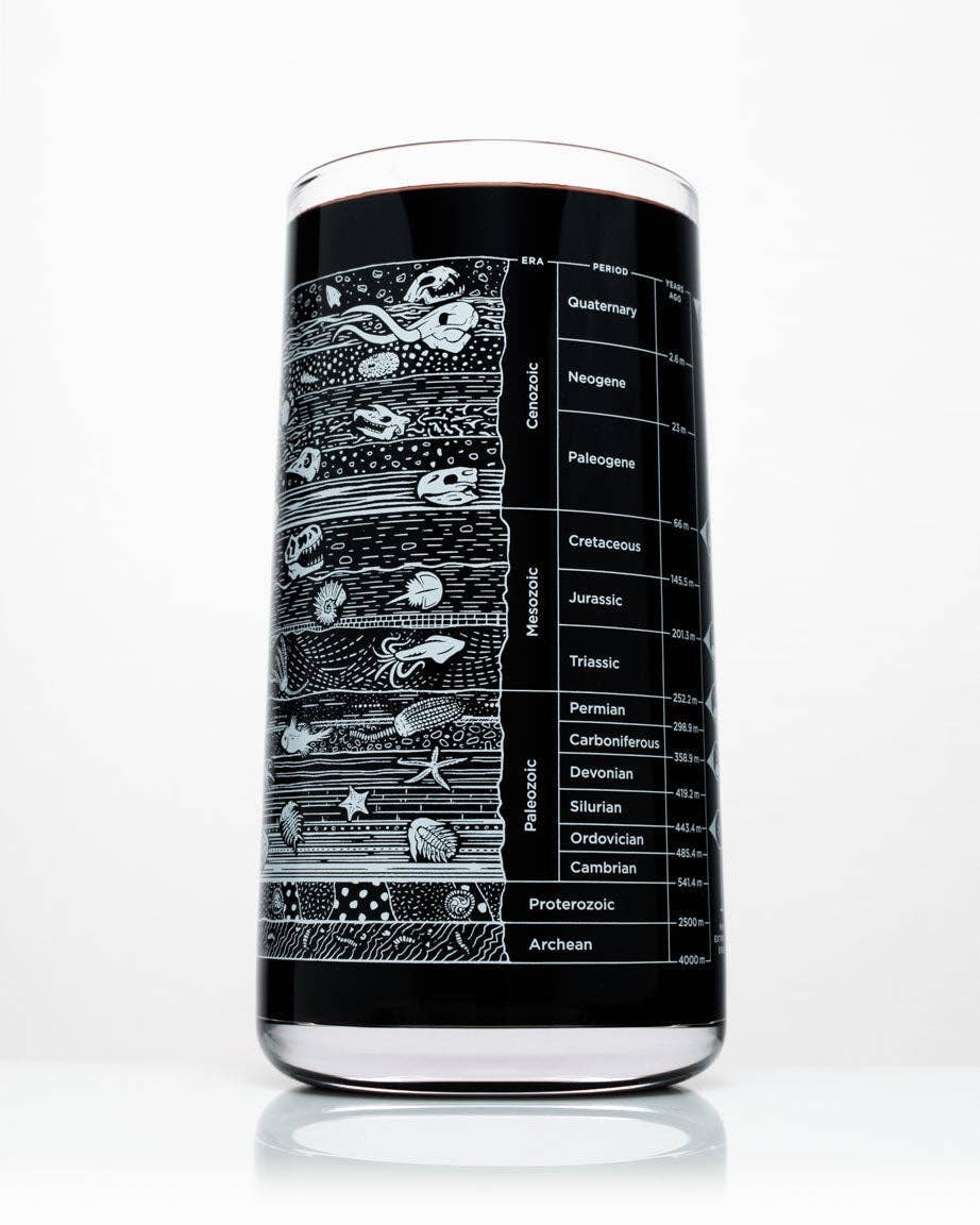 Verre à boire – Échantillon de Carotte Stratigraphique – produit scientifique Cognitive Surplus EU, vue 1